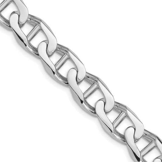 14k White Gold 20 inch 10.3mm Hand Polished Fancy Anchor Link with Fancy Lobster Clasp Chain