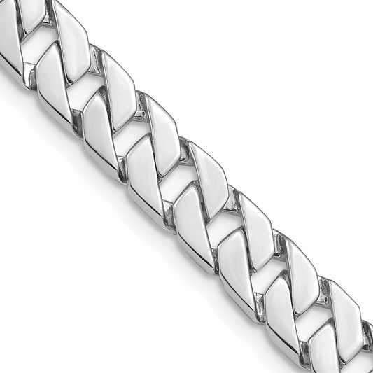 14K White Gold 24 inch 7.4mm Hand Polished Fancy Link with Fancy Lobster Clasp Chain