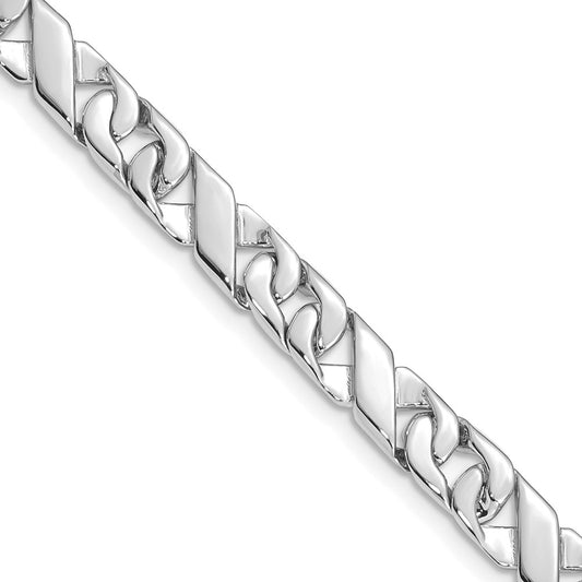 14K White Gold 20 inch 6.7mm Hand Polished Fancy Link with Fancy Lobster Clasp Chain