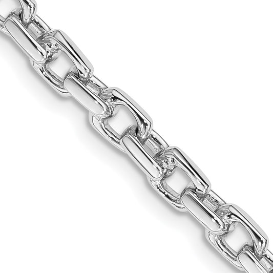14K White Gold 22 inch 4.6mm Hand Polished Fancy Link with Fancy Lobster Clasp Chain