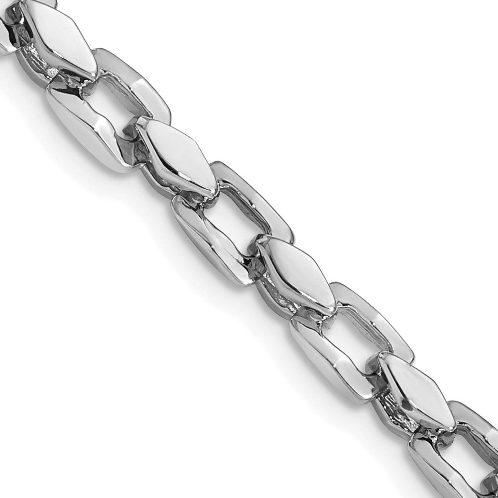 14K White Gold 22inch 4.5mm Hand Polished Fancy Link with Fancy Lobster Clasp Chain