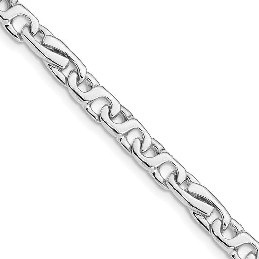 14K White Gold 7 inch 5.8mm Hand Polished Fancy Link with Fancy Lobster Clasp Bracelet