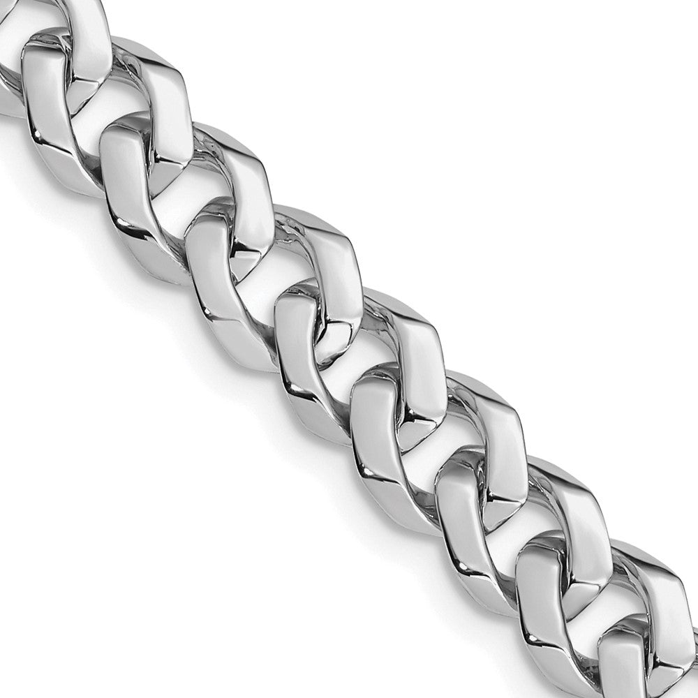 14K White Gold 20 inch 8mm Hand Polished Fancy Link with Fancy Lobster Clasp Chain