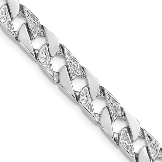 14K White Gold 18 inch 7.5mm Hand Polished Fancy Link with Fancy Lobster Clasp Chain