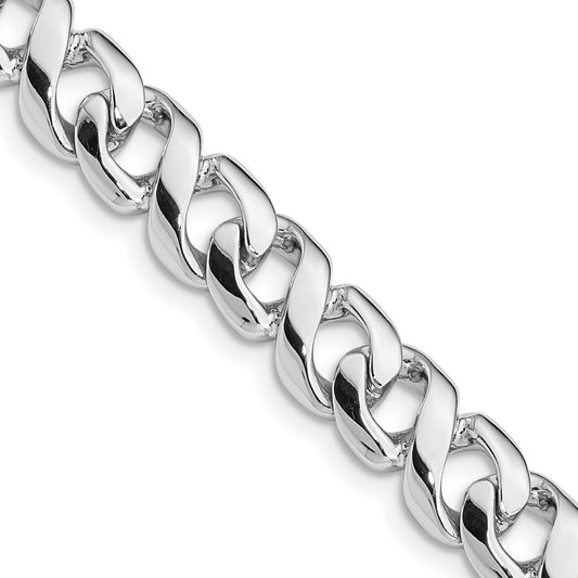 14K White Gold  20 inch 8.75mm Hand Polished Fancy Link with Fancy Lobster Clasp Chain