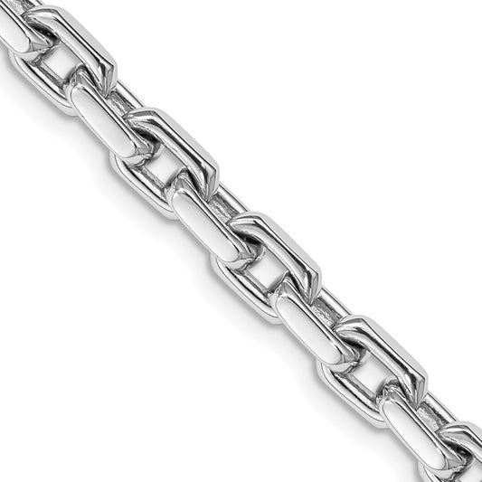 14K White Gold 20 inch 5.4mm Hand Polished Fancy Link with Lobster Clasp Chain