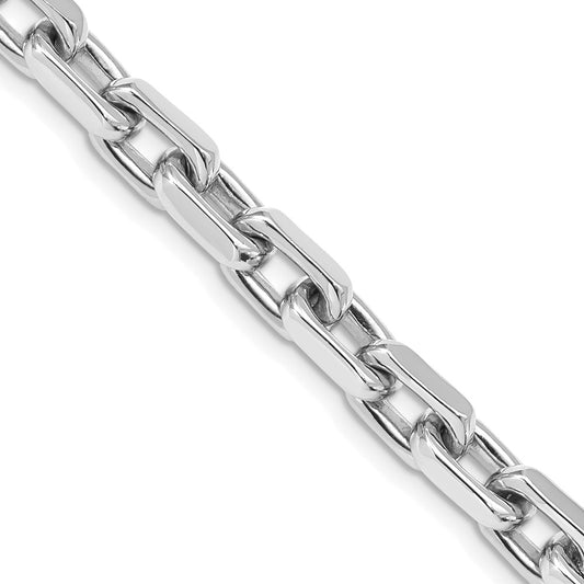 14K White Gold 20 inch 7mm Hand Polished Fancy Link with Lobster Clasp Chain