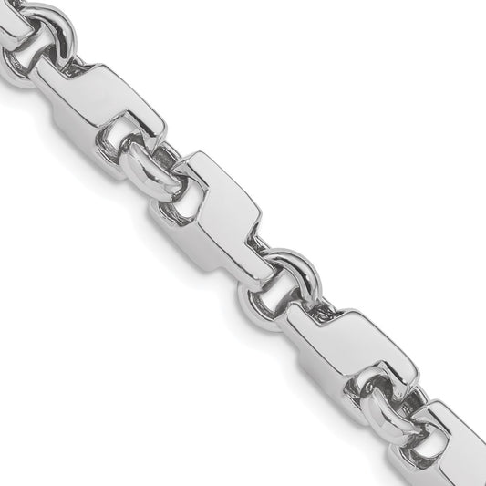 14K White Gold 22 inch 6.6mm Hand Polished Fancy Link with Fancy Lobster Clasp Chain