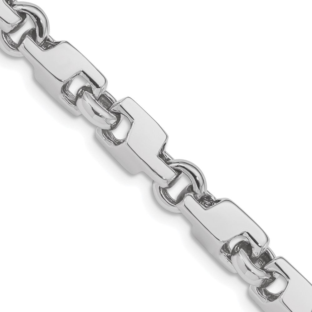 14k White Gold 24 inch 6.6mm Hand Polished Fancy Link with Fancy Lobster Clasp Chain