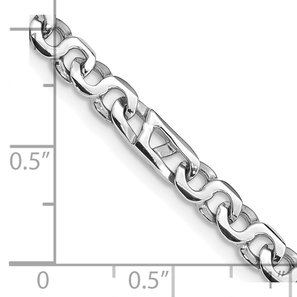 14K White Gold 22 inch 4.3mm Hand Polished Fancy Link with Fancy Lobster Clasp Chain