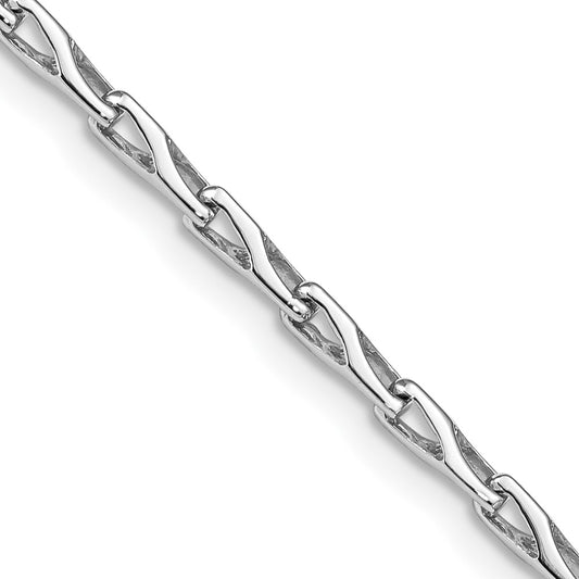 14K 18 inch 2.75mm Hand Polished Fancy Link with Lobster Clasp Chain