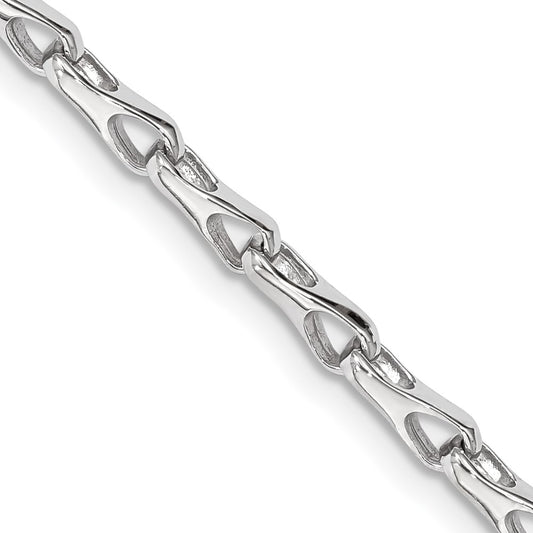 14k White Gold 22 inch 3.5mm Hand Polished Fancy Link with Lobster Clasp Chain