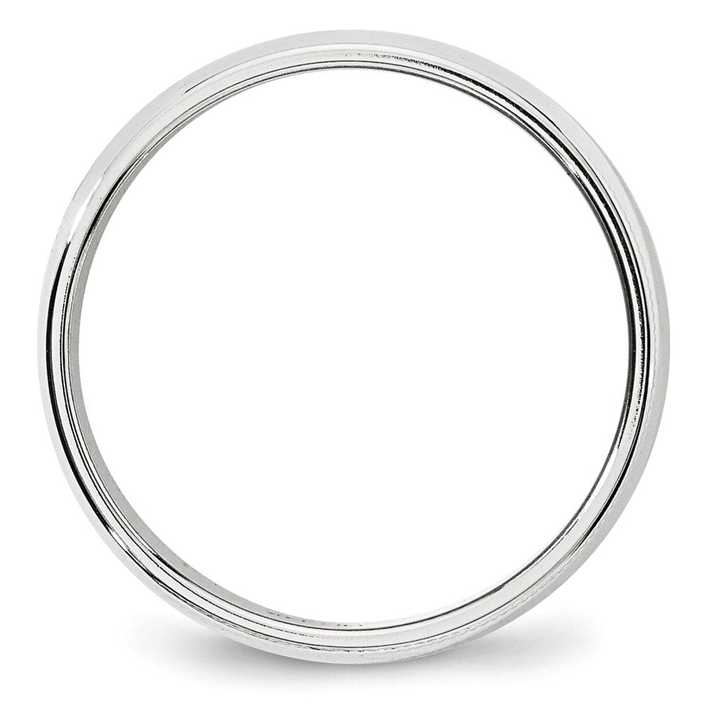 14k White Gold 6mm Milgrain Half Round Wedding Band Size 7