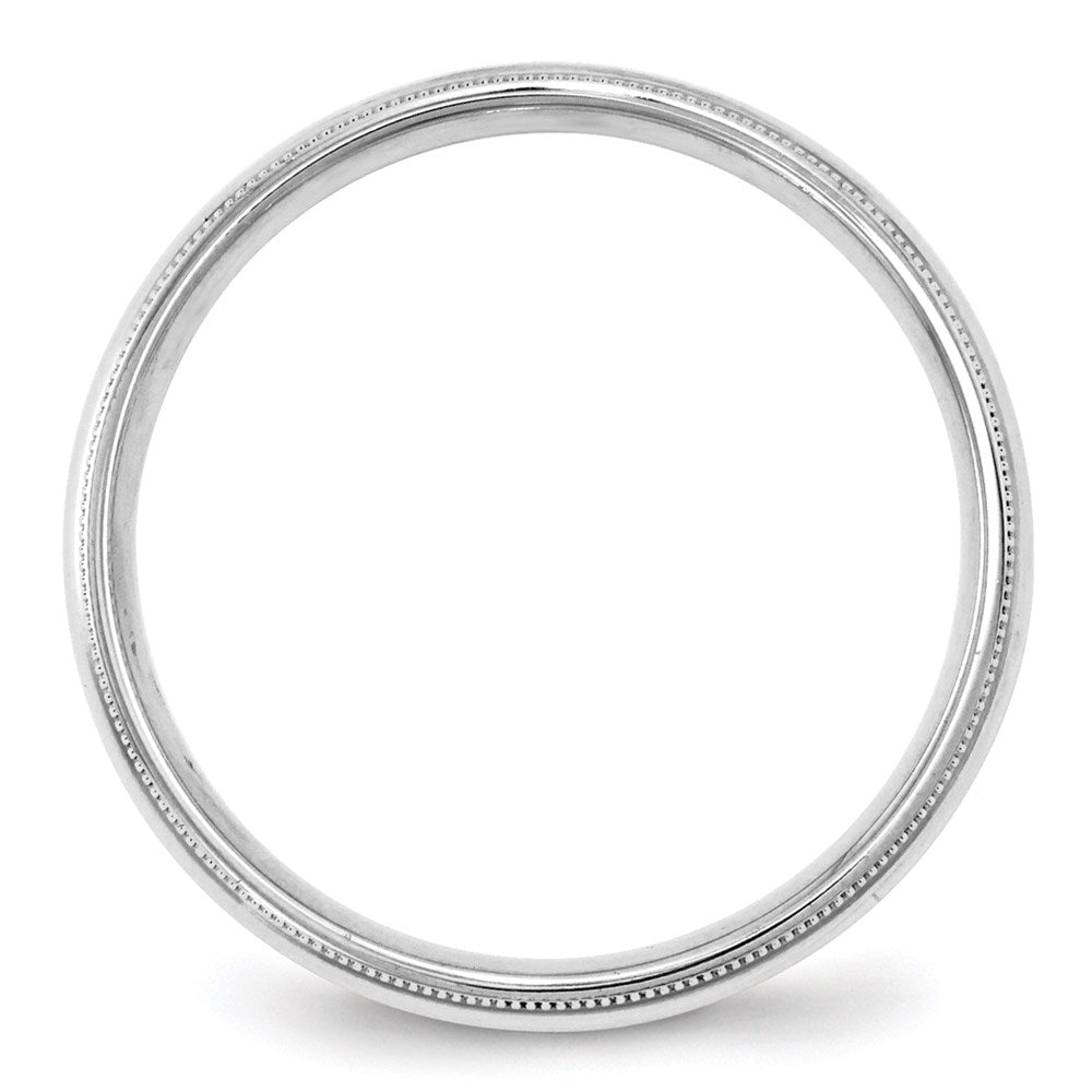 14k White Gold 4mm Milgrain Half Round Comfort Fit Wedding Band Size 11.5
