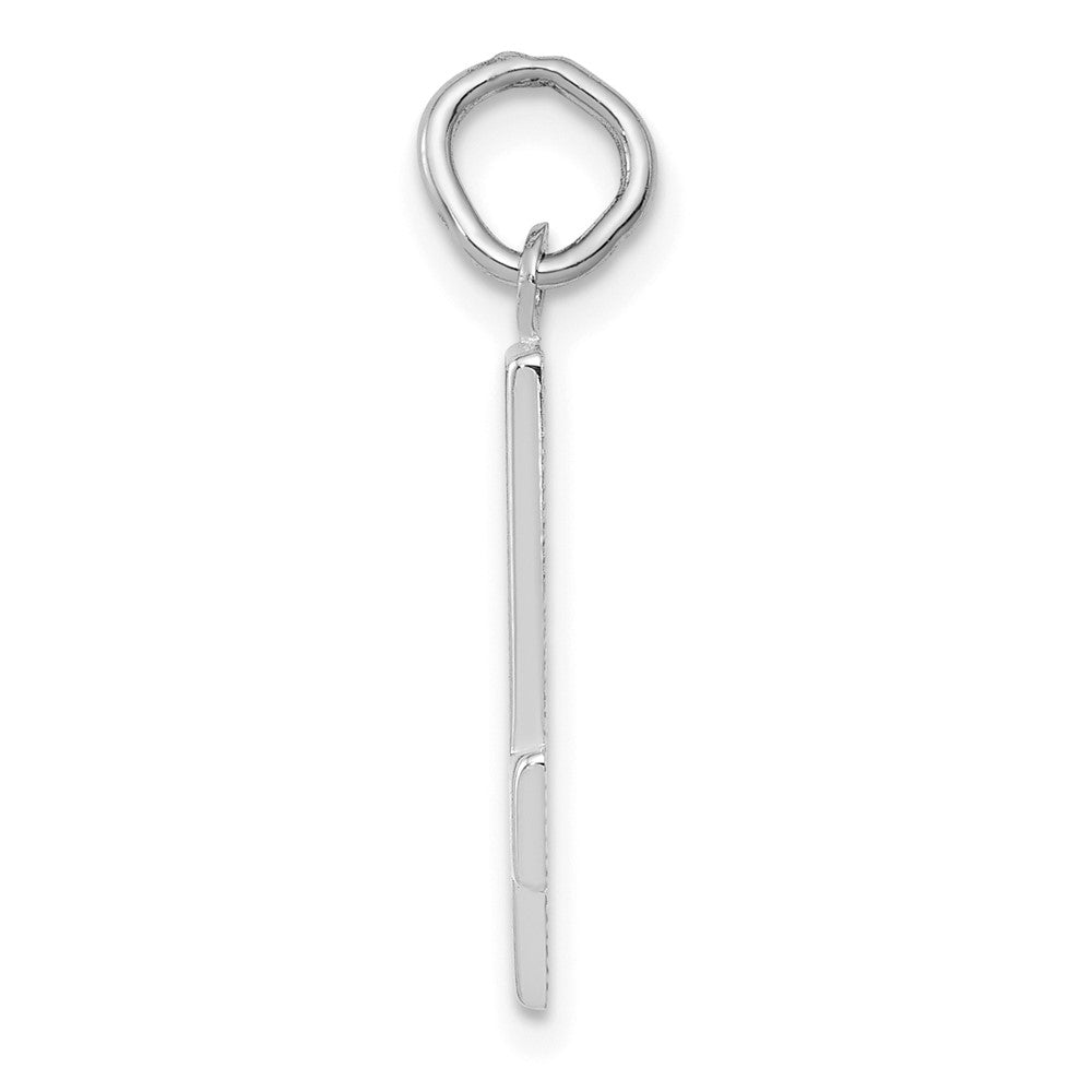 14k White Gold  Medium Polished Number 4 Charm