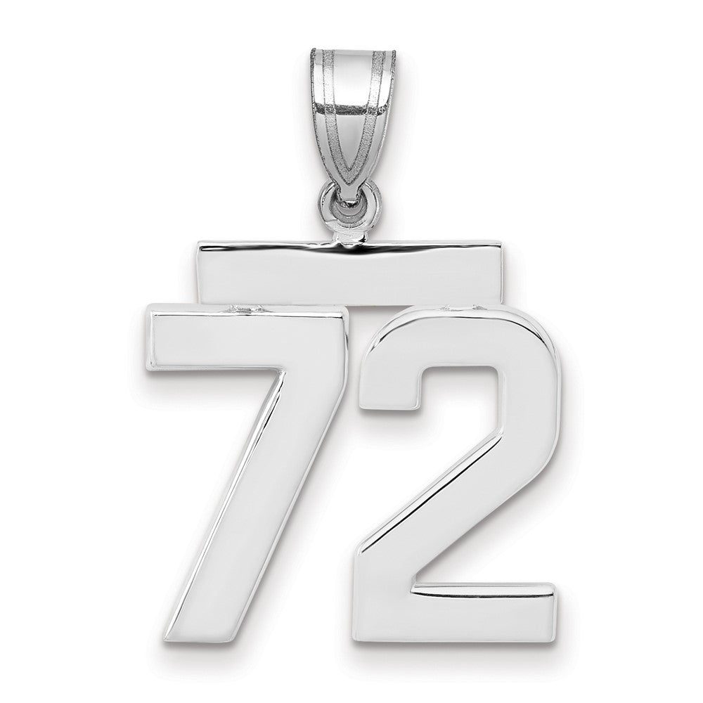 14kw Medium Polished Number 72 Charm