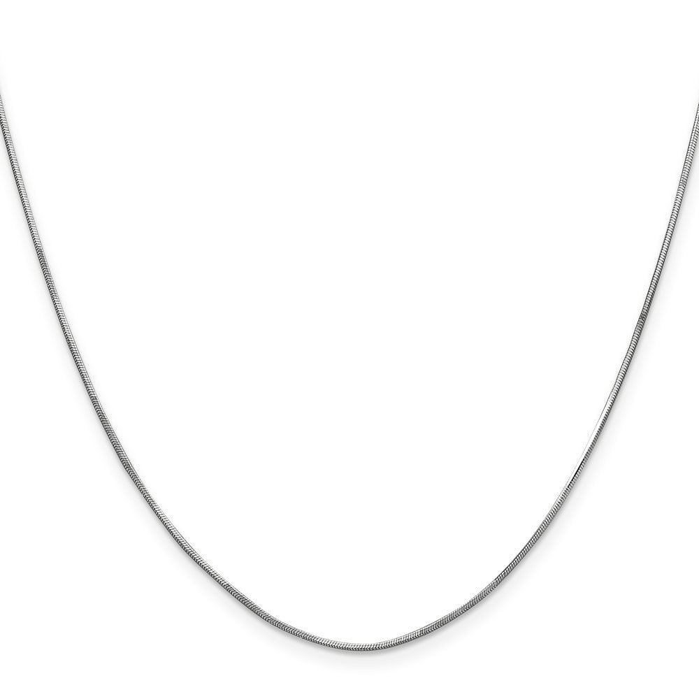 14K White Gold 24 inch 1mm Octagonal Snake with Lobster Clasp Chain