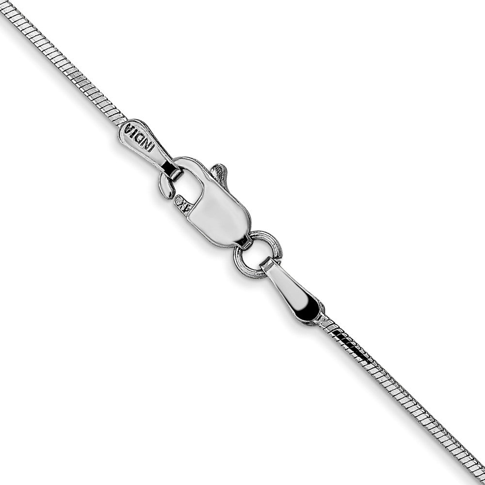 14K White Gold 24 inch .9mm Octagonal Snake with Lobster Clasp Chain