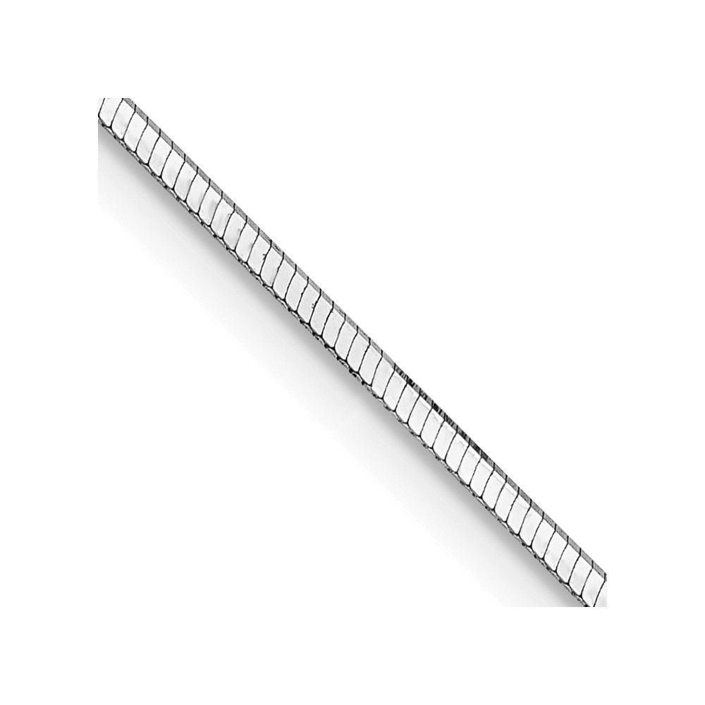 14K White Gold 20 inch 1mm Octagonal Snake with Lobster Clasp Chain
