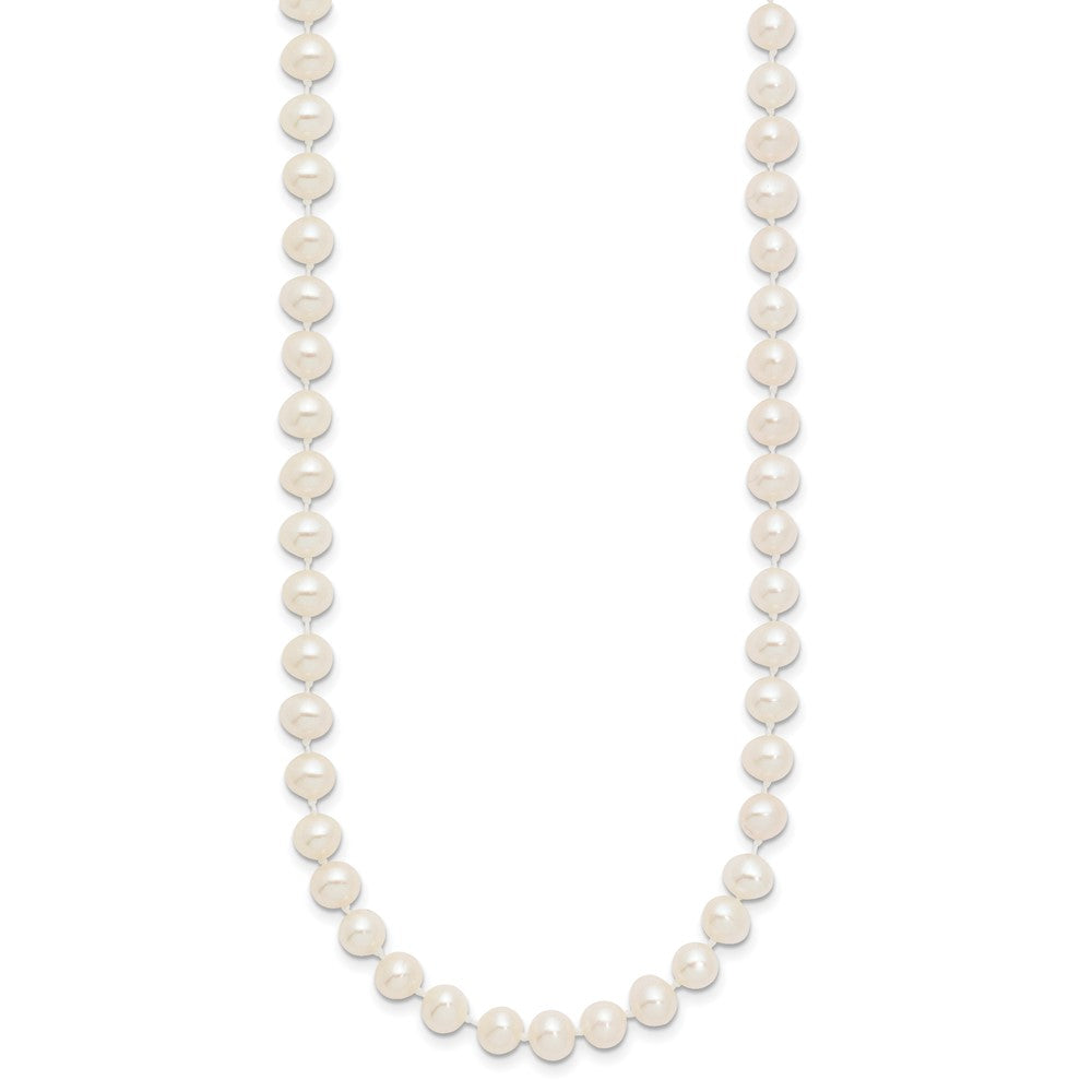 14k 5-6mm White Near-Round Freshwater Cultured Pearl 24 inch Necklace