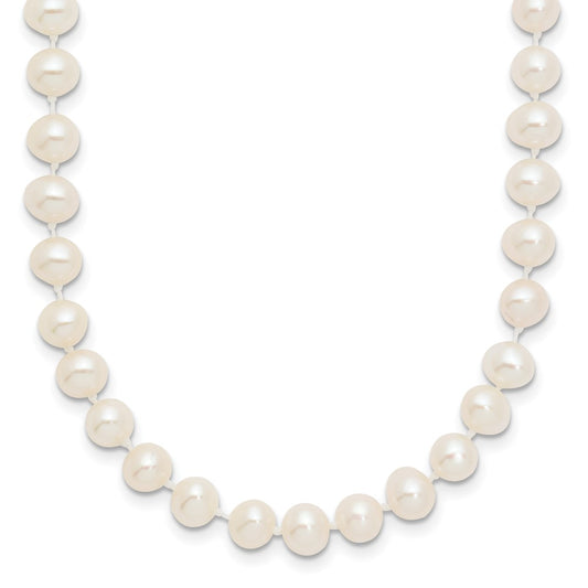 14k 5-6mm White Near-Round Freshwater Cultured Pearl 20 inch Necklace