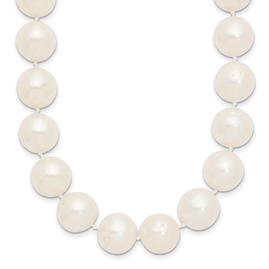 14k 11-12mm White Near-Round Freshwater Cultured Pearl 24 inch Necklace