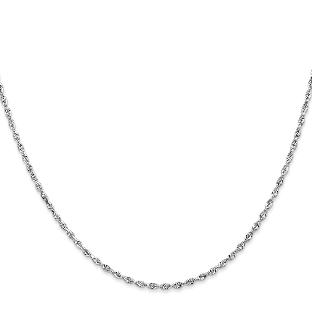 14K White Gold 24 Inch 1.85mm Diamond-cut Quadruple Rope Lobster Clasp Chain