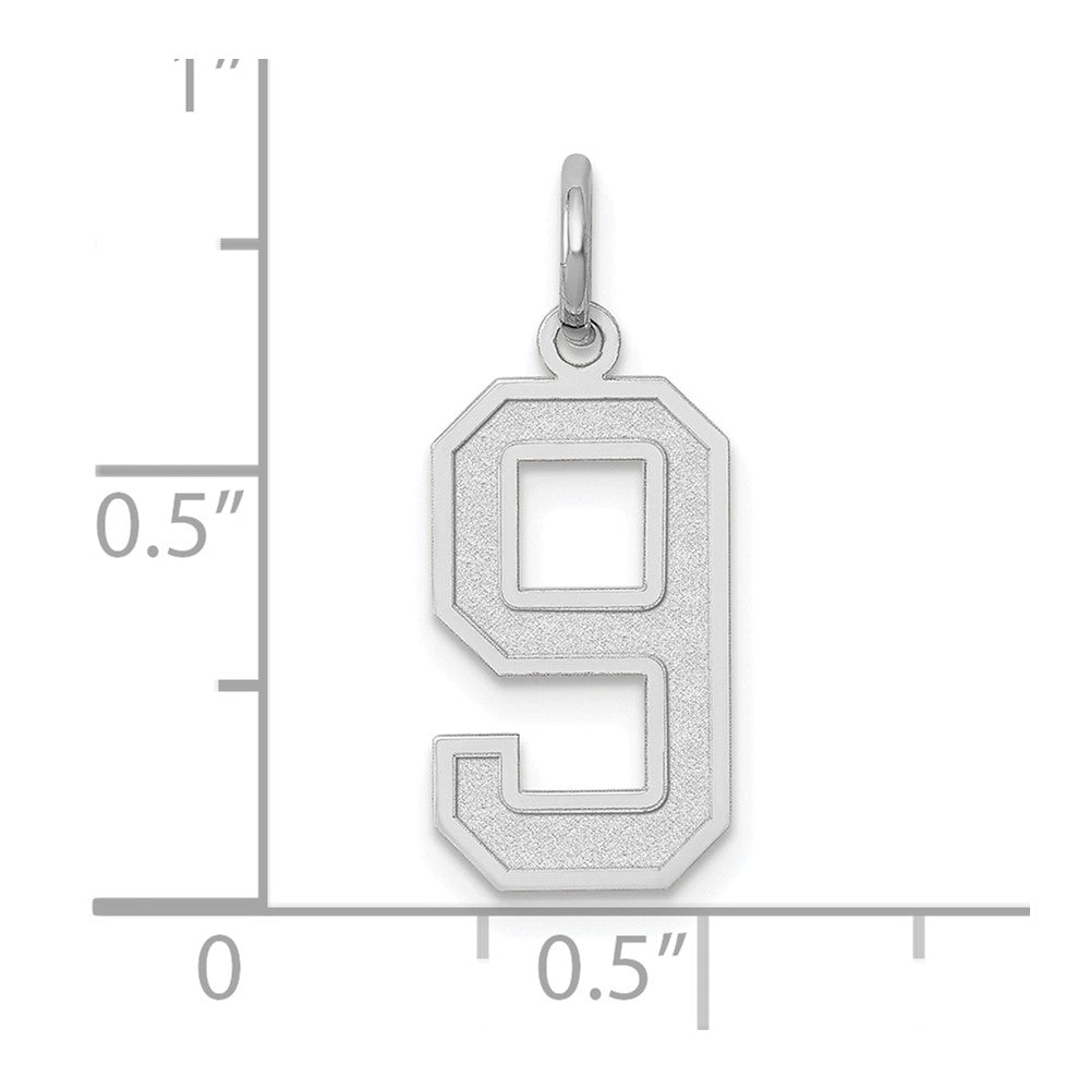 14kw Medium Satin Number 9 Charm
