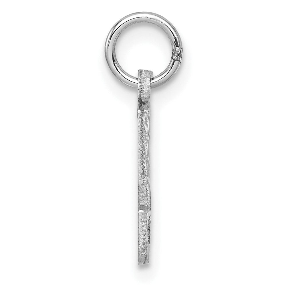 14kw Small Brushed Diamond-cut Number 5 Charm