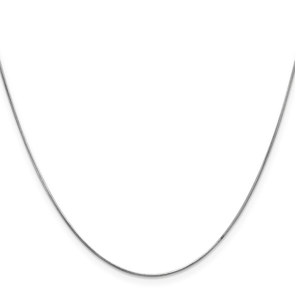 14K White Gold 16 inch .6mm Round Snake with Lobster Clasp Chain
