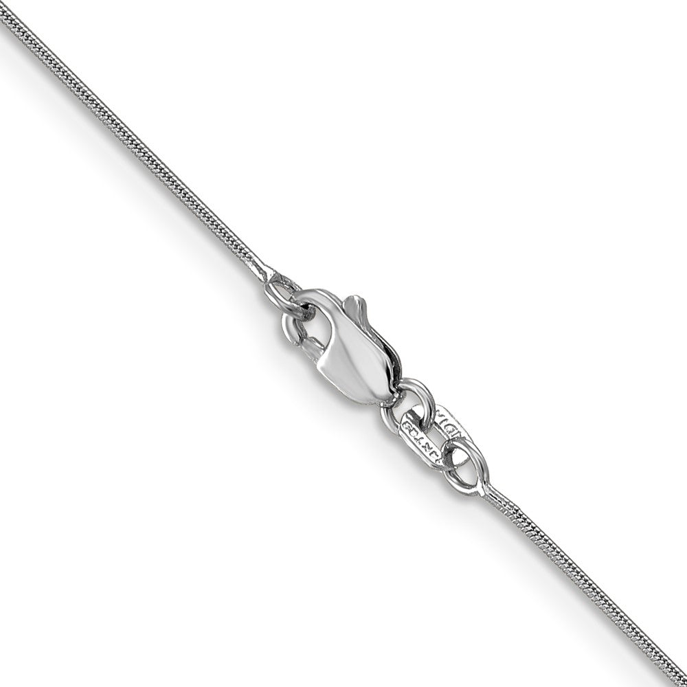 14k White Gold 14 inch .8mm Round Snake with Lobster Clasp Chain
