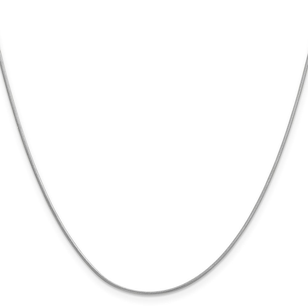 14k White Gold 16 inch .9mm Round Snake with Lobster Clasp Chain