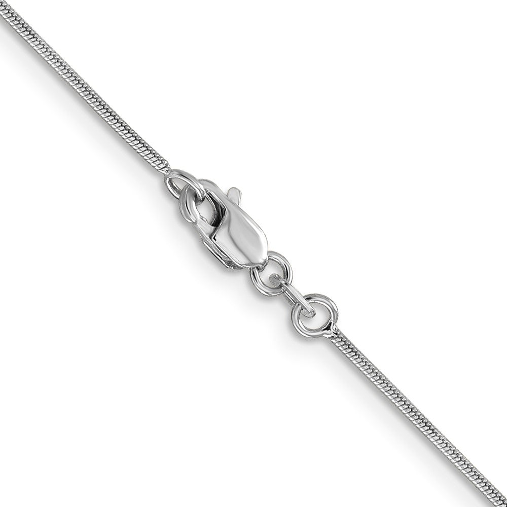14k White Gold 16 inch .9mm Round Snake with Lobster Clasp Chain