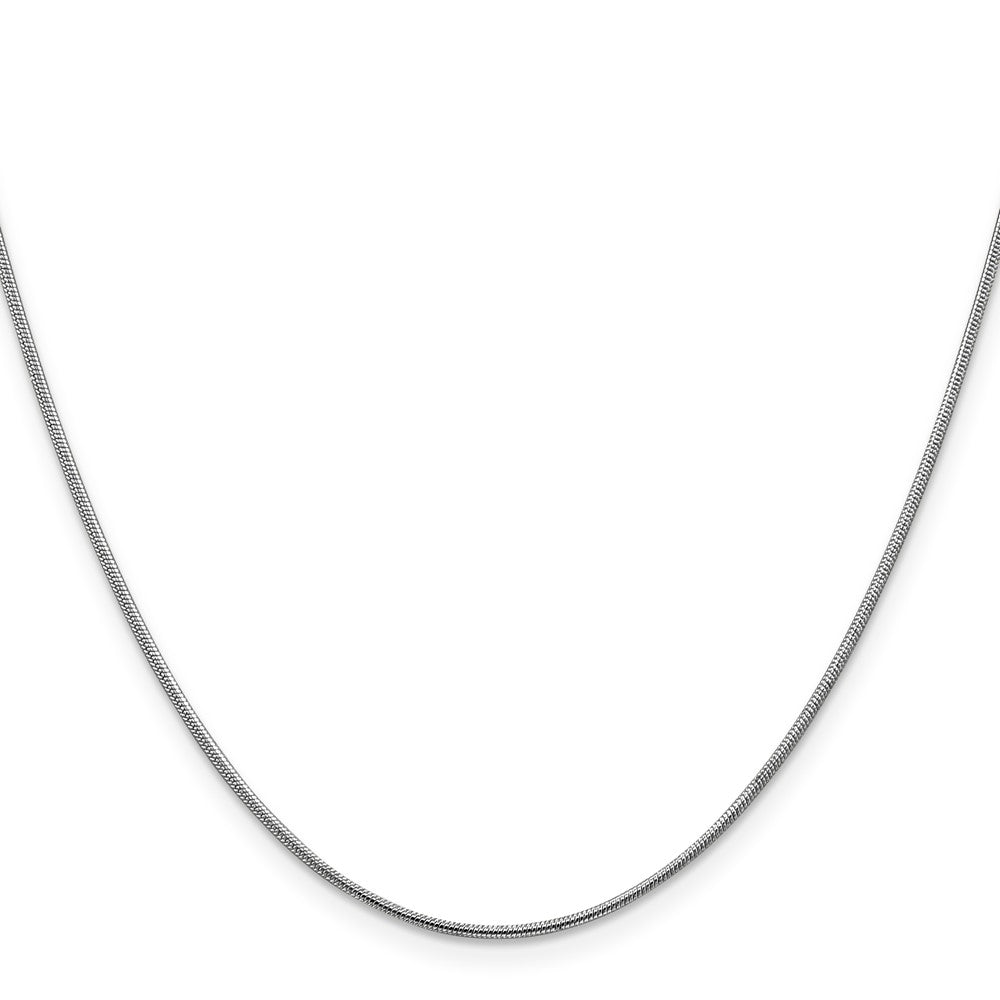 14K White Gold 18 inch 1.1mm Round Snake with Lobster Clasp Chain