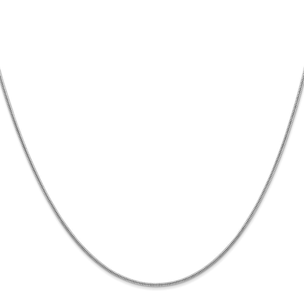 14K White Gold 20 inch 1.4mm Round Snake Lobster Clasp Chain