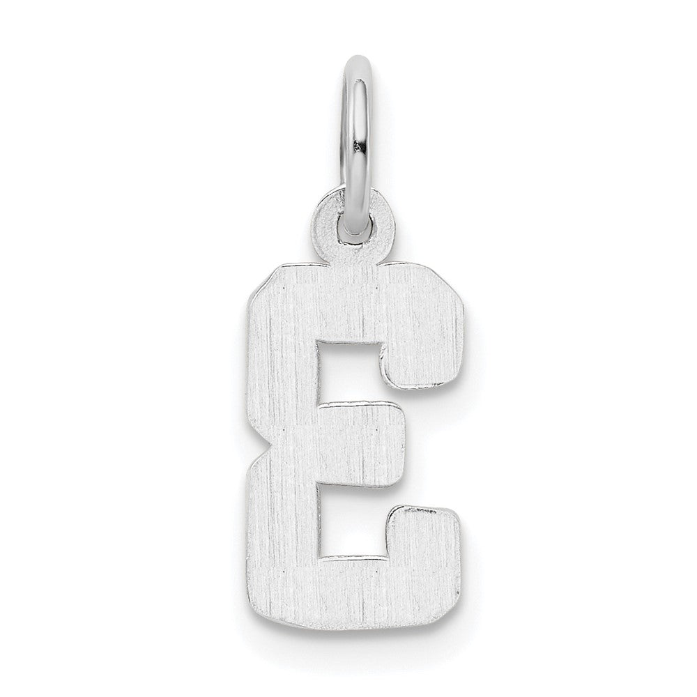 14kw Small Polished Number 3 Charm