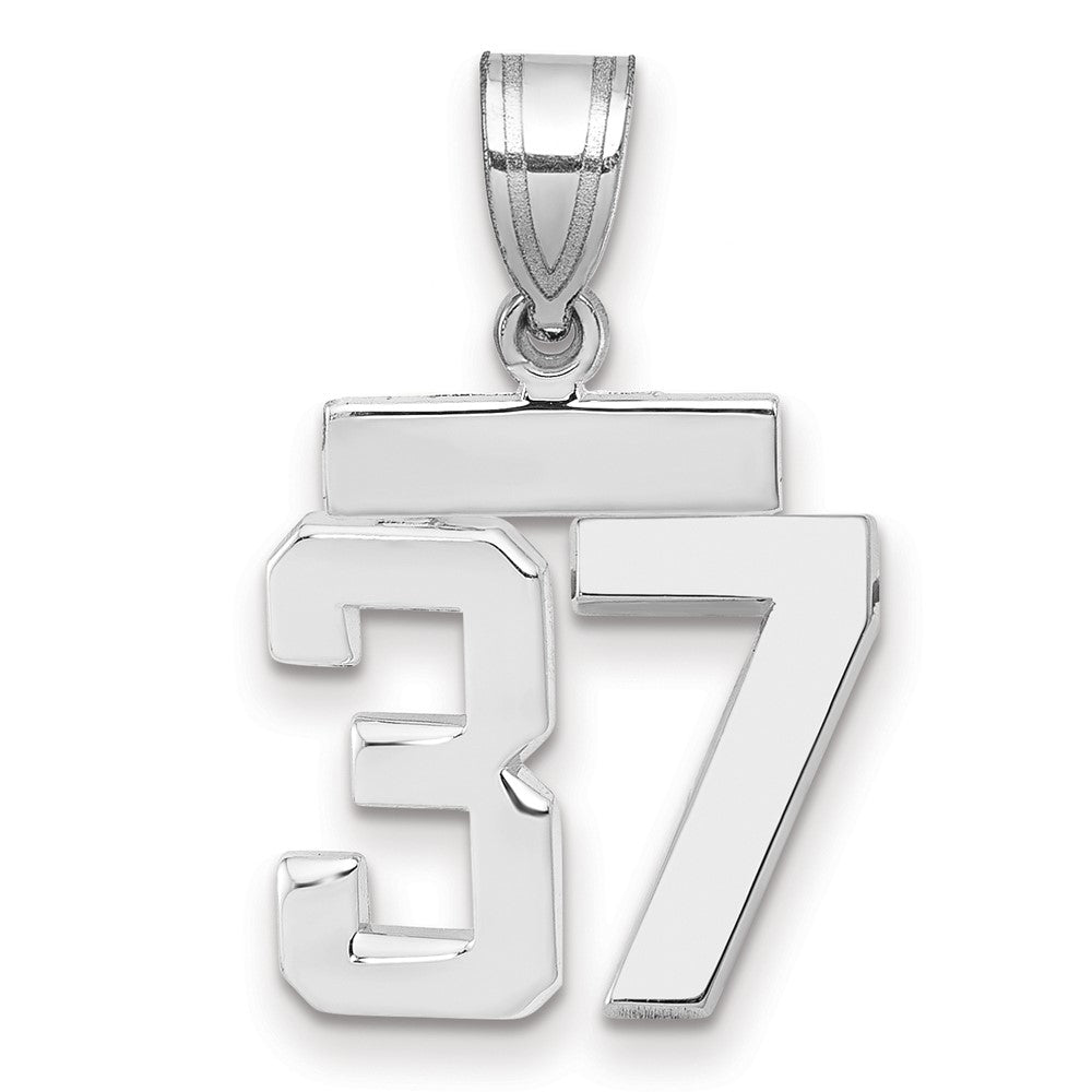 14kw Small Polished Number 37 Charm