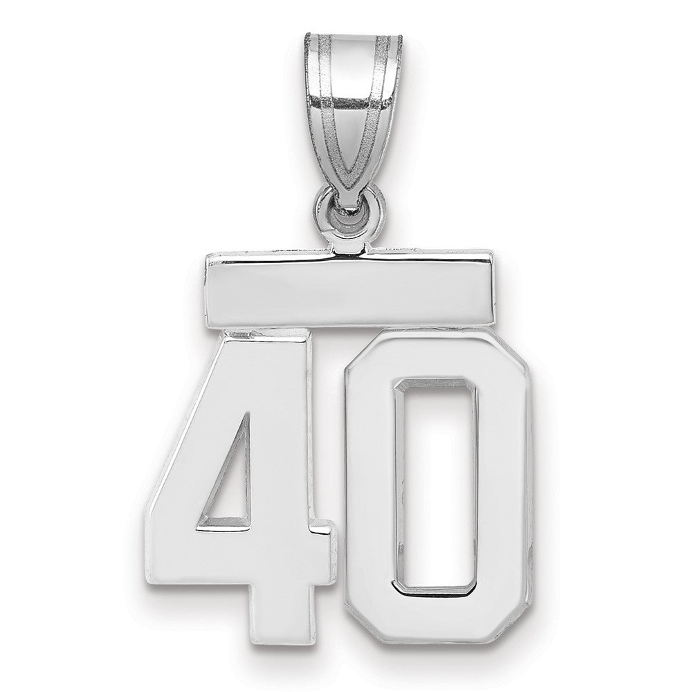 14kw Small Polished Number 40 Charm