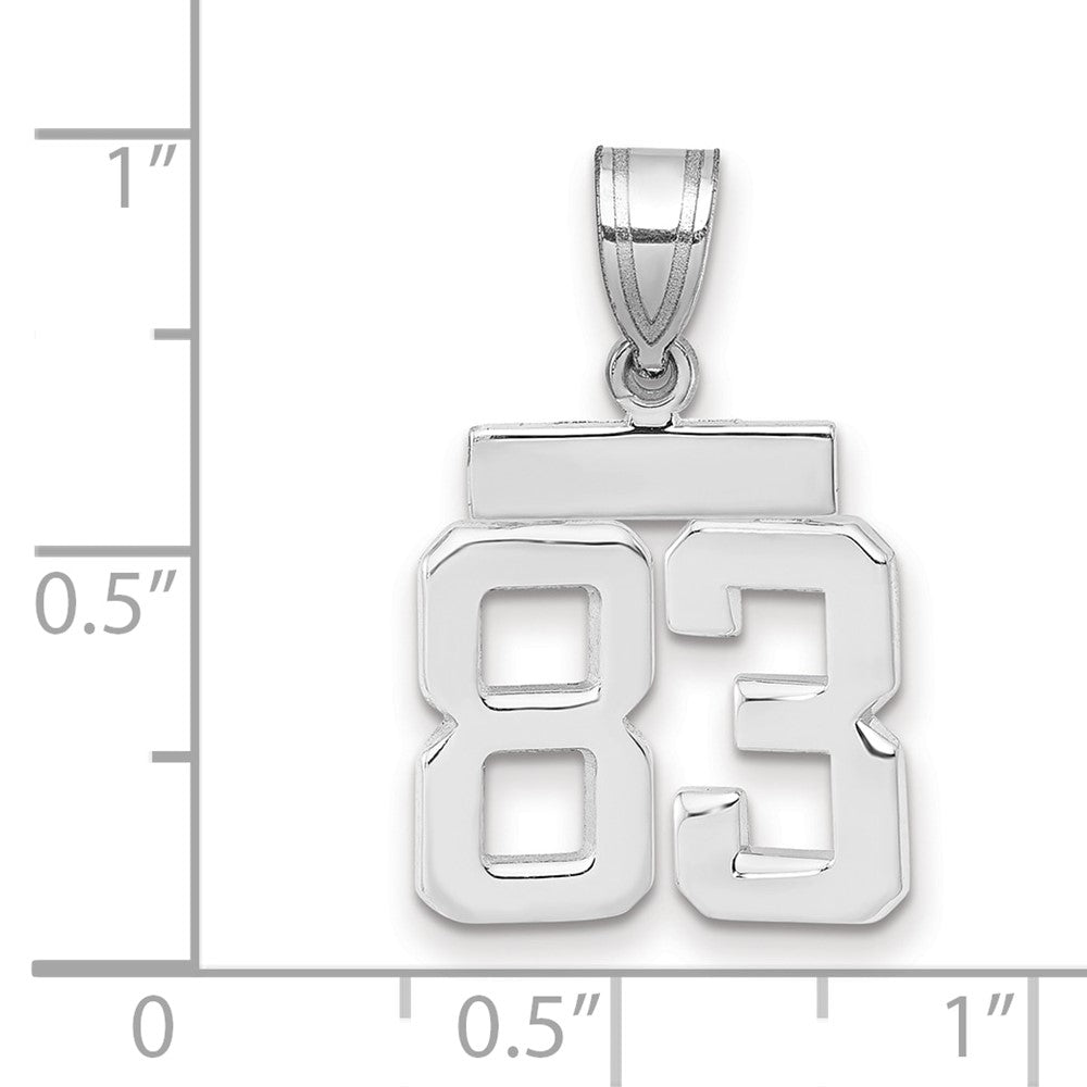 14kw Small Polished Number 83 Charm