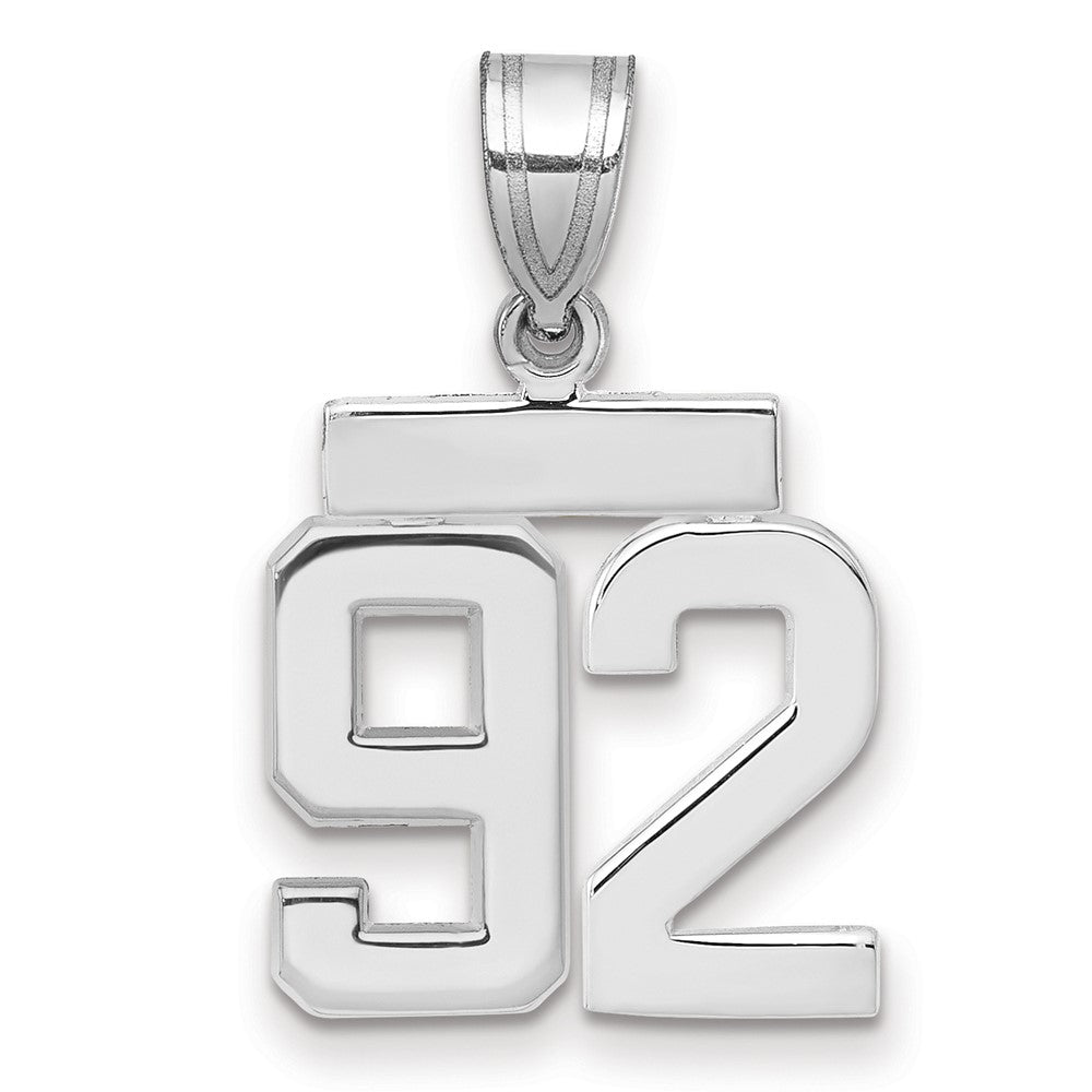 14kw Small Polished Number 92 Charm
