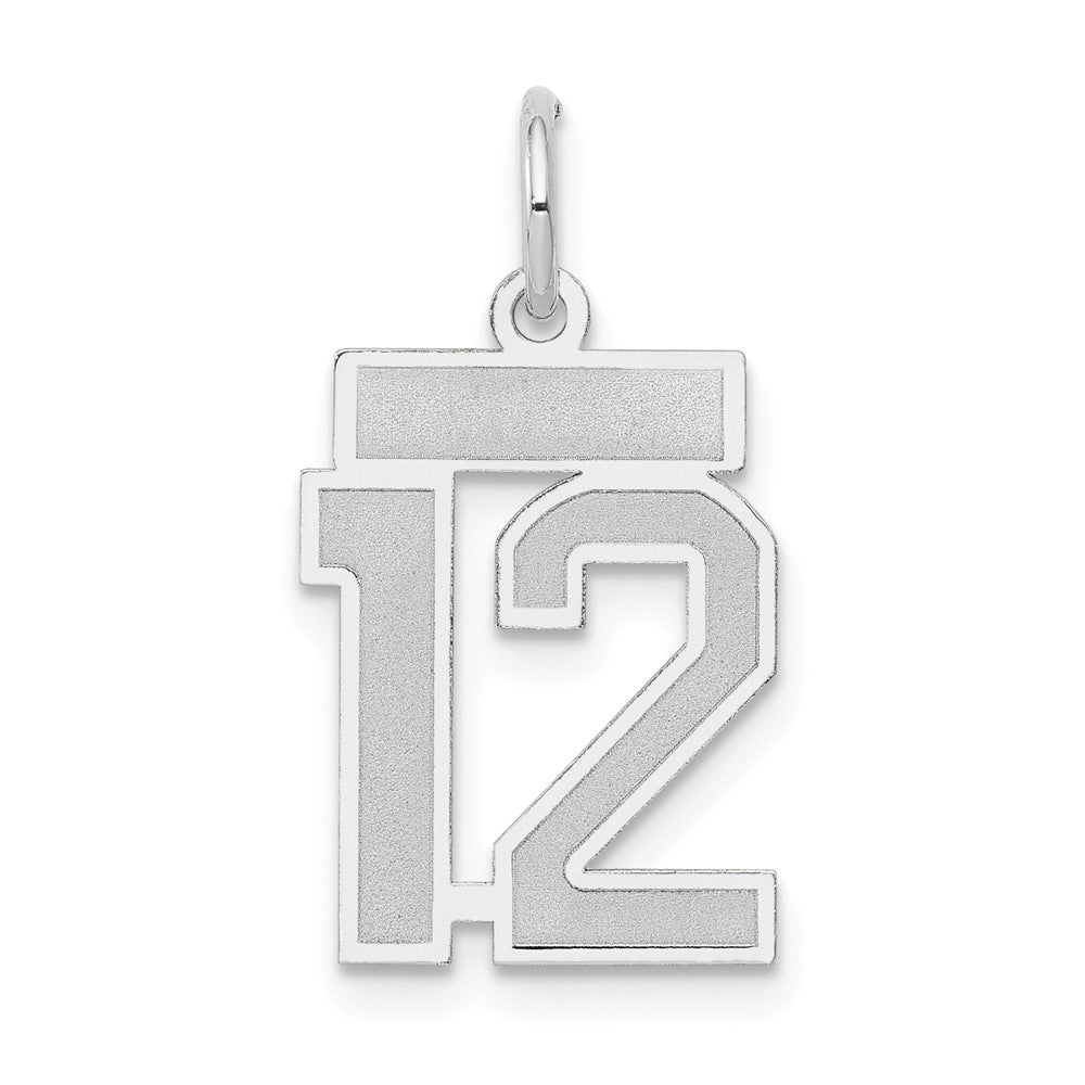 14kw Small Satin Number 12 Charm