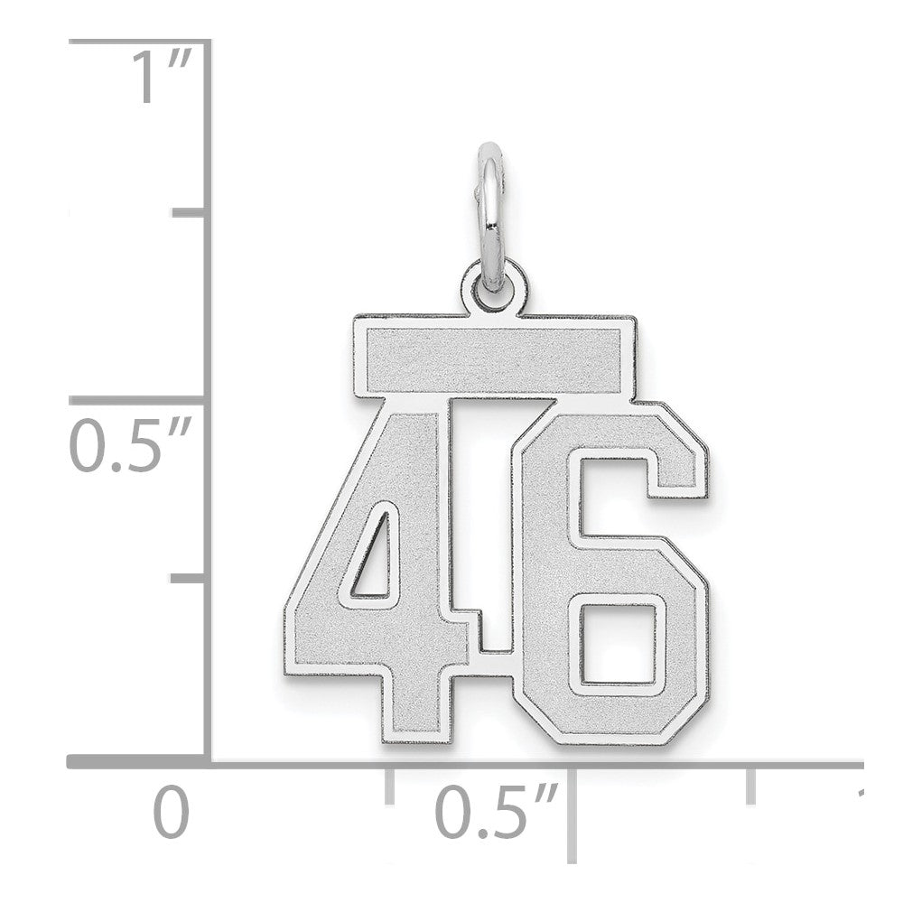 14kw Small Satin Number 46 Charm