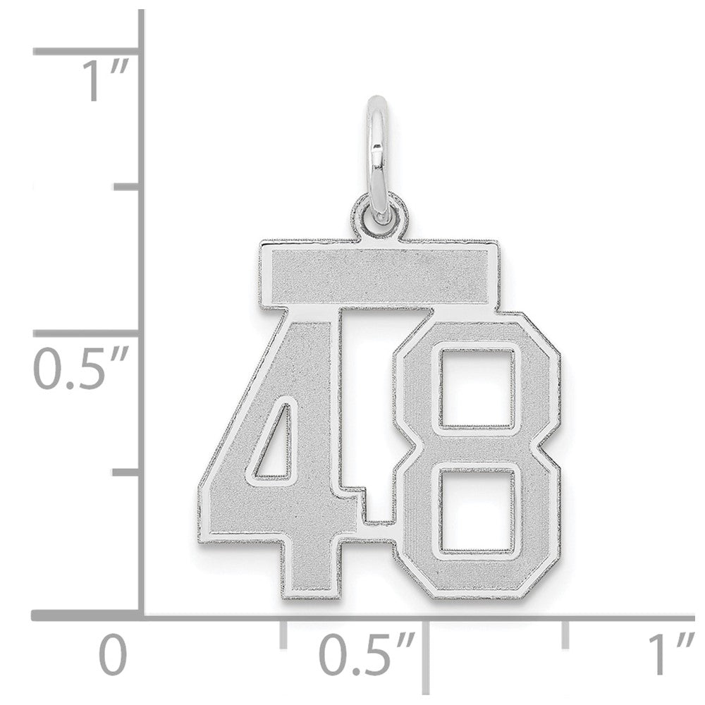 14kw Small Satin Number 48 Charm