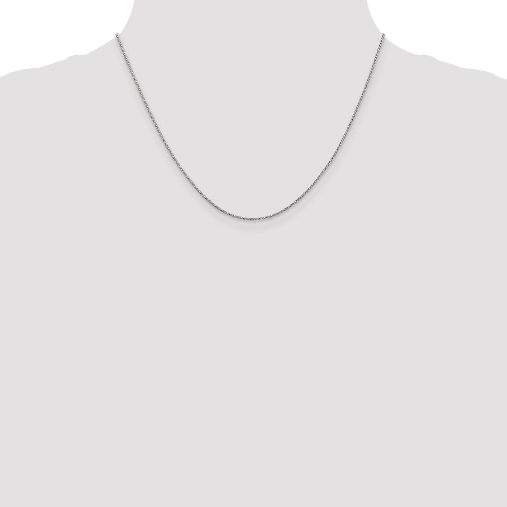 14K White Gold 18 inch .95mm Twisted Box with Lobster Clasp Chain