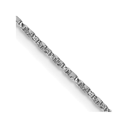 14K White Gold 18 inch .95mm Twisted Box with Lobster Clasp Chain