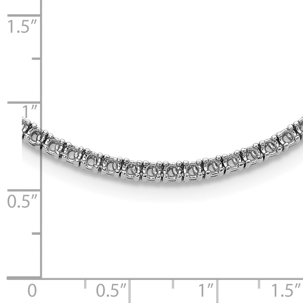 14k White Gold 2.2mm 163 stone Necklace Mounting