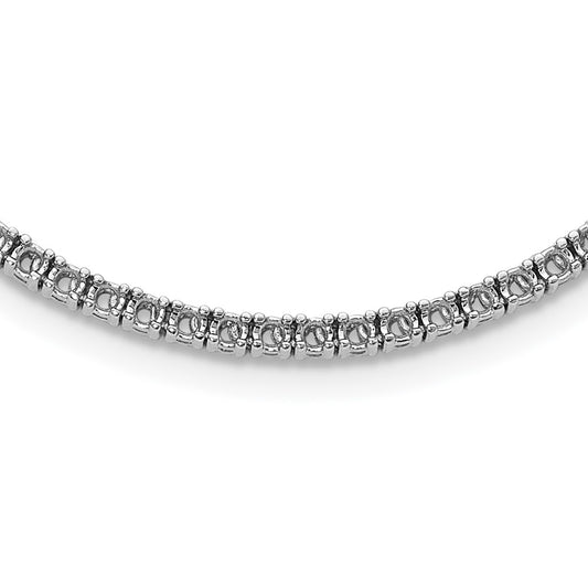 14k White Gold 2.2mm 163 stone Necklace Mounting