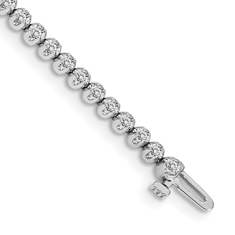 14k White Gold A Diamond Tennis Bracelet