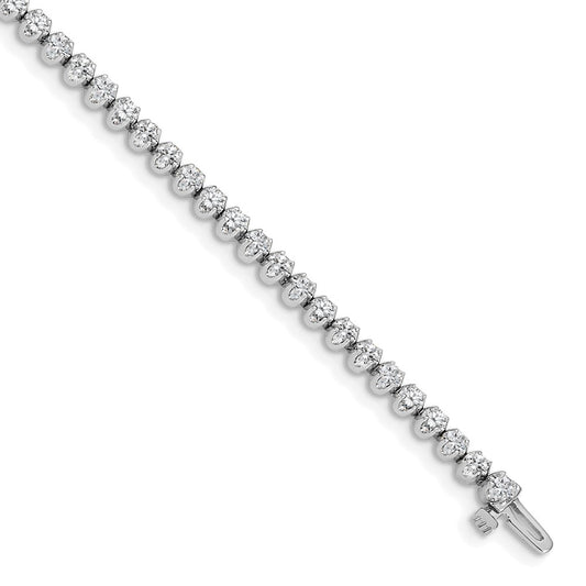 14k White Gold A Diamond Tennis Bracelet