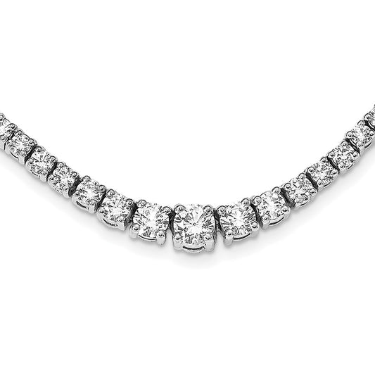 14k White Gold Graduating AAA Diamond 16in Necklace